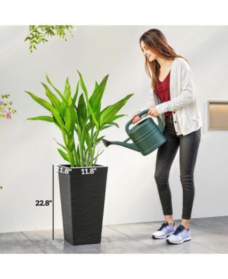 22.8 Inch Tall Planters, Set of 3 Plastic Flower Pots,