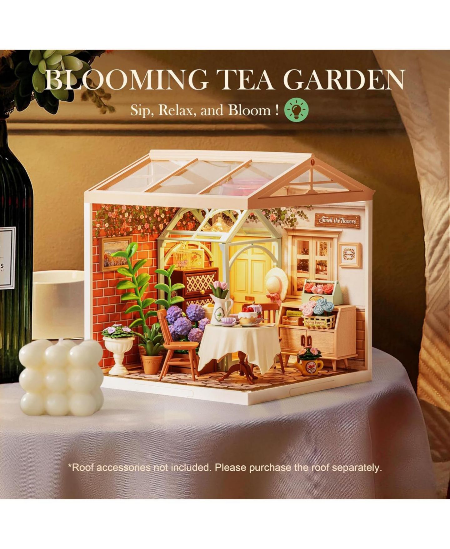 Детский конструктор Robotime Blooming Tea Garden 3D Puzzle Building Set, Ages 14+ — фото 4