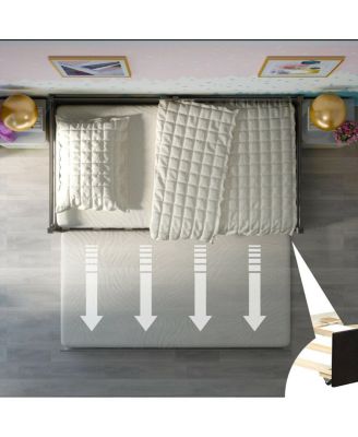 Wooden Slat Trundle Platform Bed