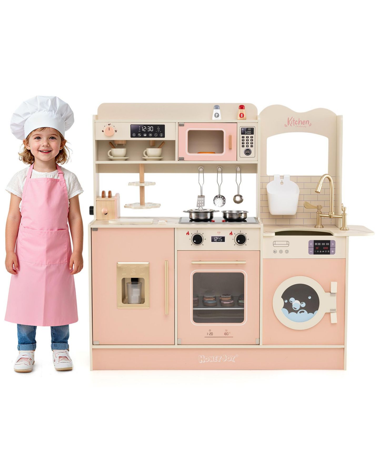 Детский игровой набор Mecale Light & Sound 25-Piece Kitchen Playset, Ages 3+, цвет: Розовый — фото 1