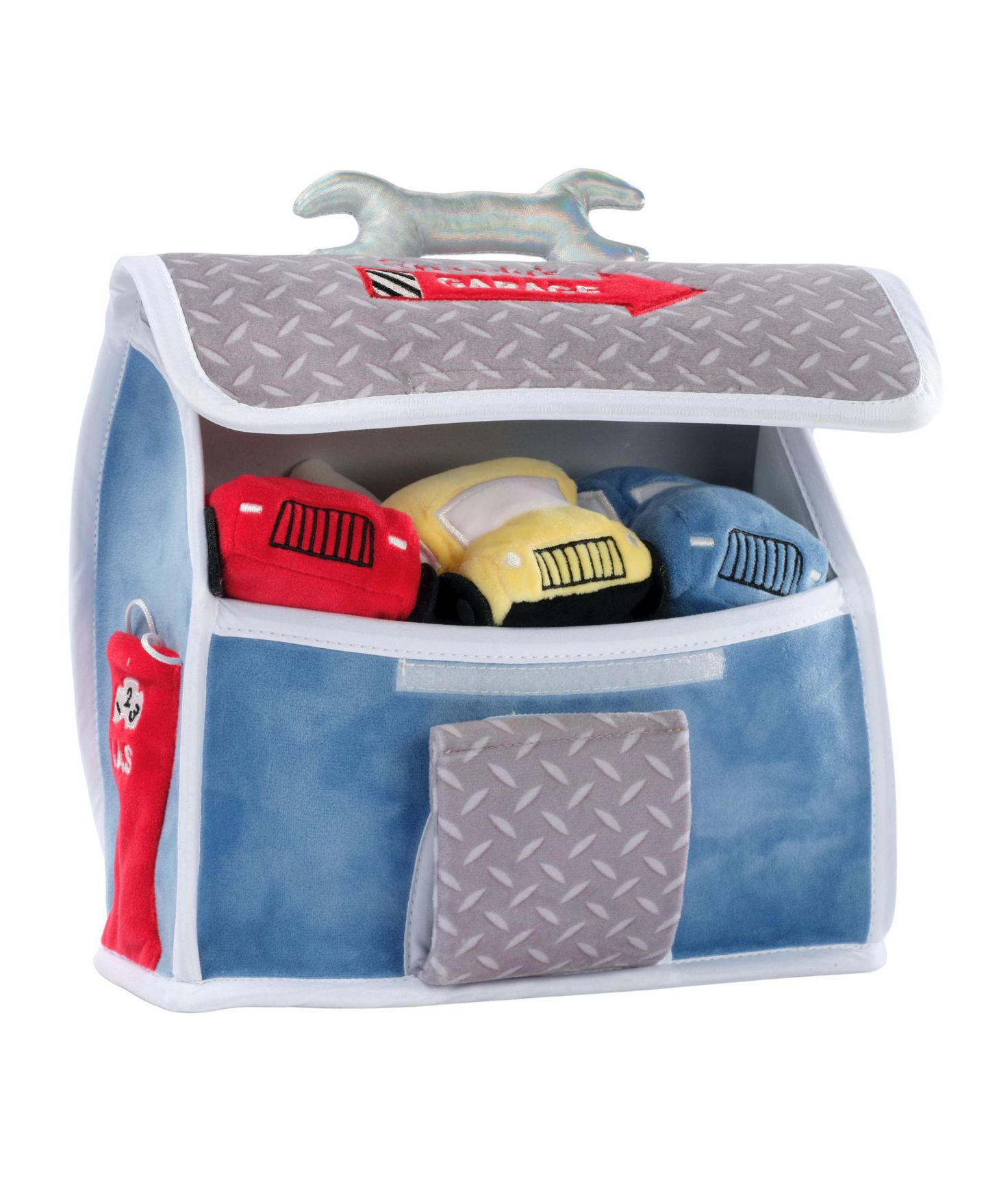 Детские мягкие игрушки Lambs & Ivy Cars and Tow Truck Garage Interactive Plush Developmental Playset Toy, цвет: Натуральный — фото 4