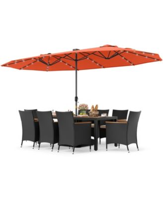  Patio Dining Set Double-Sided Patio Umbrella (Base Included)