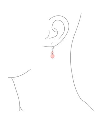 Natural Stones Bali Milgrain Rondel Double Bead Ball Dangle Earrings Sterling Silver