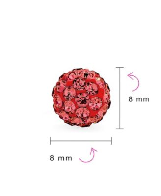 Set of 3  Clear Crystals Ball Stud Earrings Sterling Silver Post