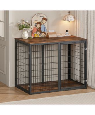  47" 3-Door Dog Crate Furniture – Cage for Large & Medium Dogs