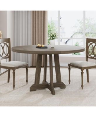 47" Round Dining Table for 4, Farmhouse Kitchen Table for Home Dining Room