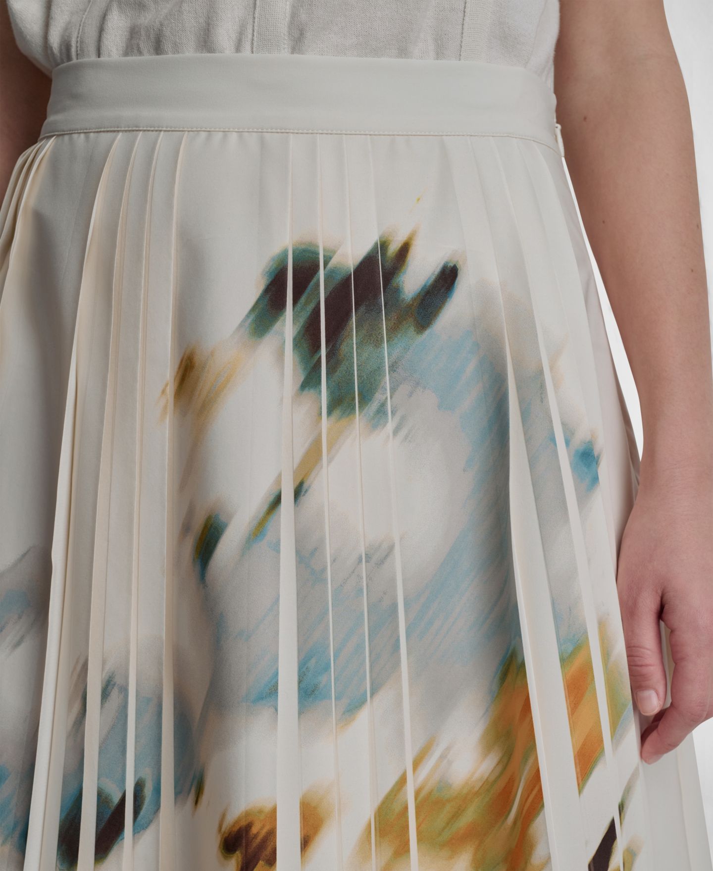 Женская юбка DKNY Printed Pleated Everyday Stretch, цвет: С принтом — фото 4