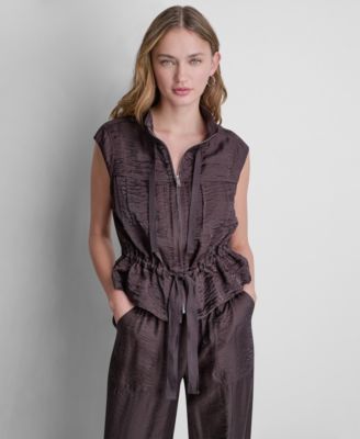 Women's Cap-Sleeve Twinkle Tie-Front Vest