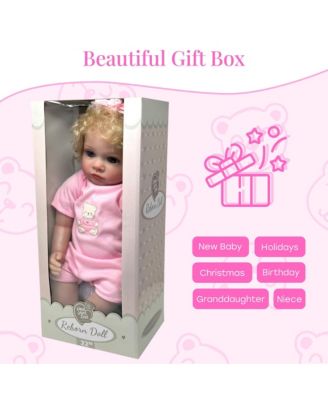 22 inch reborn baby doll with blond curly hair outfit/hairband