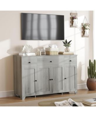 55inch Buffet Cabinet with Drawers-Large Sideboard Buffet Storage Cabinet with Shelves and Doors-Minimalist