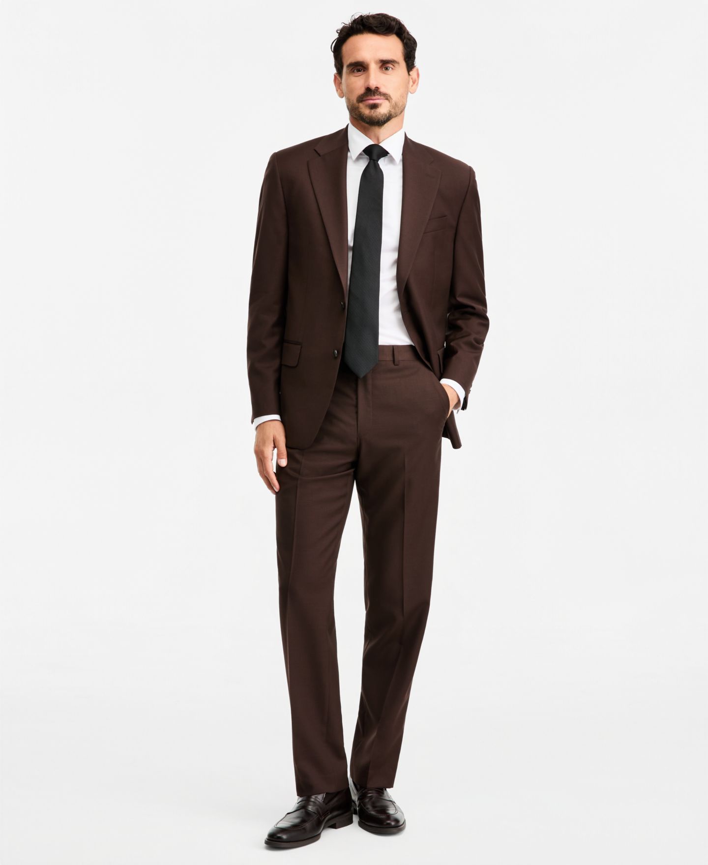 Мужская куртка Michael Kors Classic-Fit Wool-Blend Suit Separate, цвет: Коричневый — фото 2