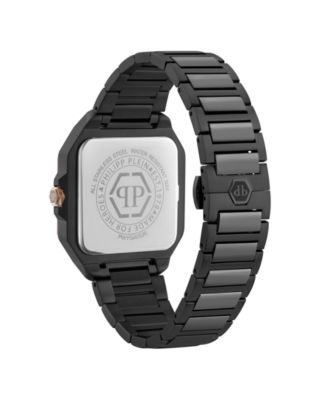 Men's Plein Edge IP Black Stainless Steel Bracelet Watch, 42mm