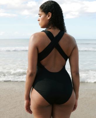 Women's Floral Cross-Back Swimsuit