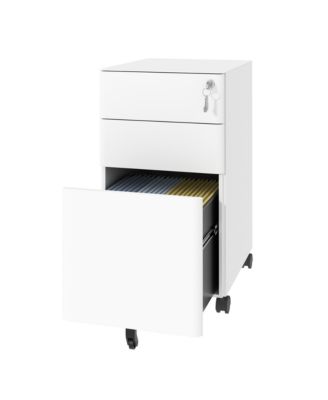 3-Drawer Metal File Cabinet with Lock on Wheels, Rolling Filing Cabinets for Home Office Organizer, Fit Legal/Letter/A4 Size