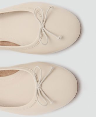 Women's Bow Leather Ballet Flats