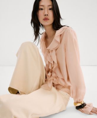 Women's Ruffled Lyocell Blouse