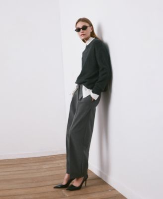 Women's Straight-Fit Pleated Pants