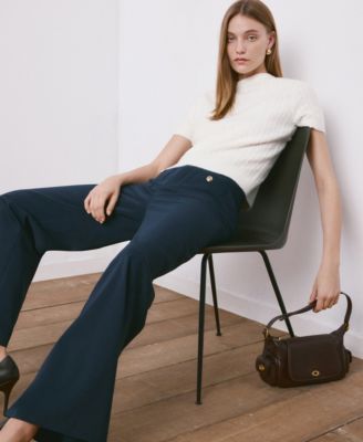 Women's Jewel Buttons Straight Pants