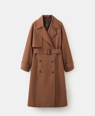 Women's Long Double-Breasted Trench Coat