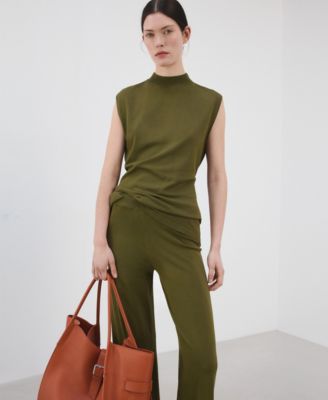 Women's Fine-Knit Straight-Fit Pants