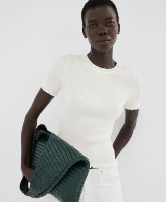 Women's Ribbed Knit T-Shirt