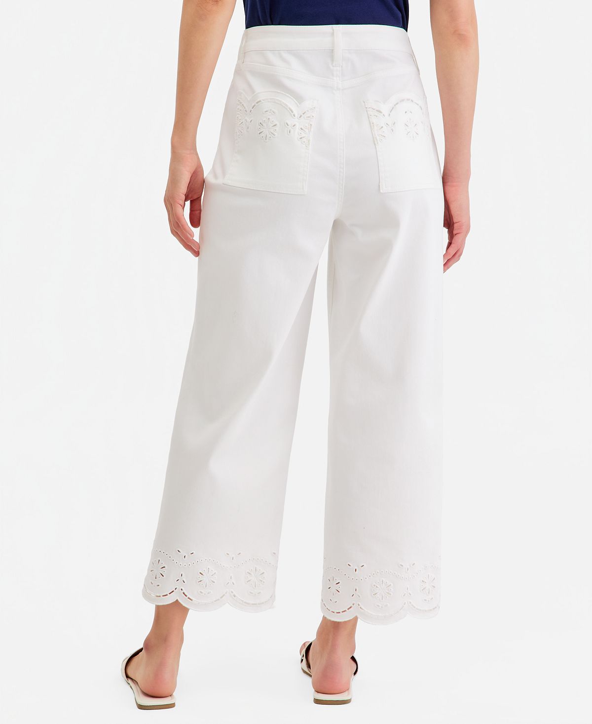 Jones New York Petite Lexington Embroidered Wide-Leg Crop Jeans view 5 — MAYCSS fashion products