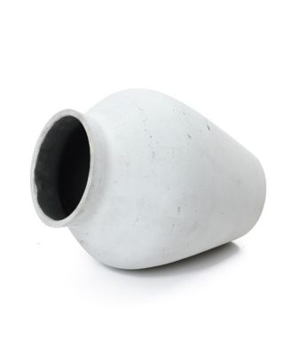 16" Floor Vase, Cement White Rustic Vases for Flowers, Large Vases for Decor Living Room, Decorative Flower Vase for Home Decor