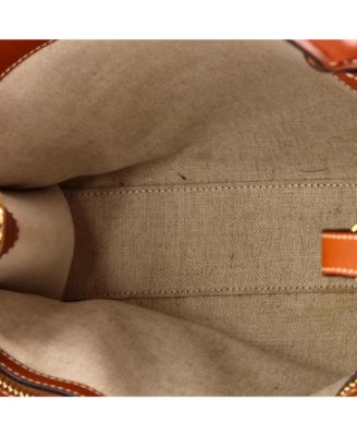 Small Vertical Cabas Tote Floral Jacquard with Leather