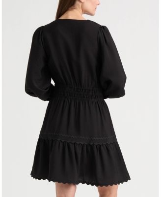 Women's Long Sleeve Dress with Flounce Hem