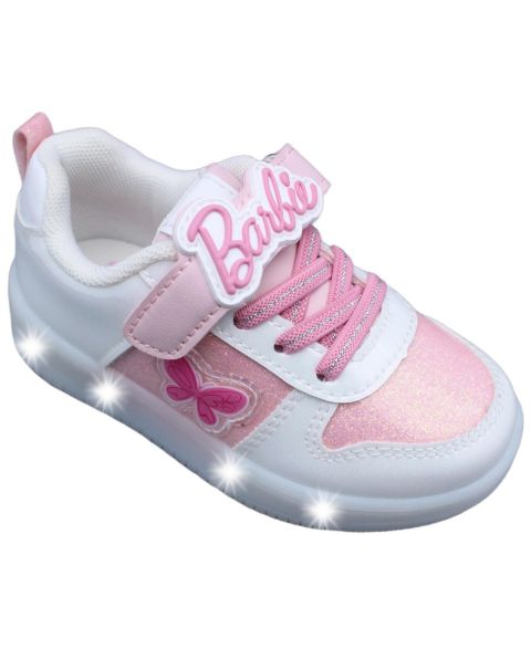 Детские светящиеся кроссовки Barbie для девочки 7T-10, цвет: Светлый розовый