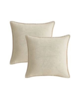 Faux Linen Plush 2-Pack Decorative Pillow Set, 20" x 20"