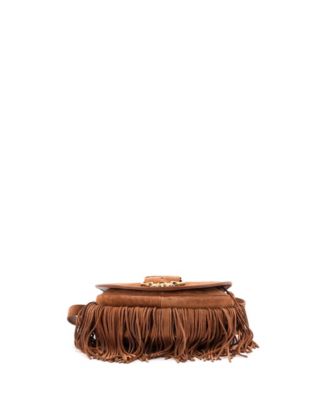 Medium Camarat Fringe Crossbody Bag Suede