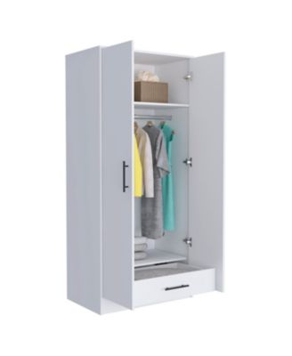180 Beery Armoire Bedroom Storage Organizer 71 Inch High with Hanging Rod and Drawer