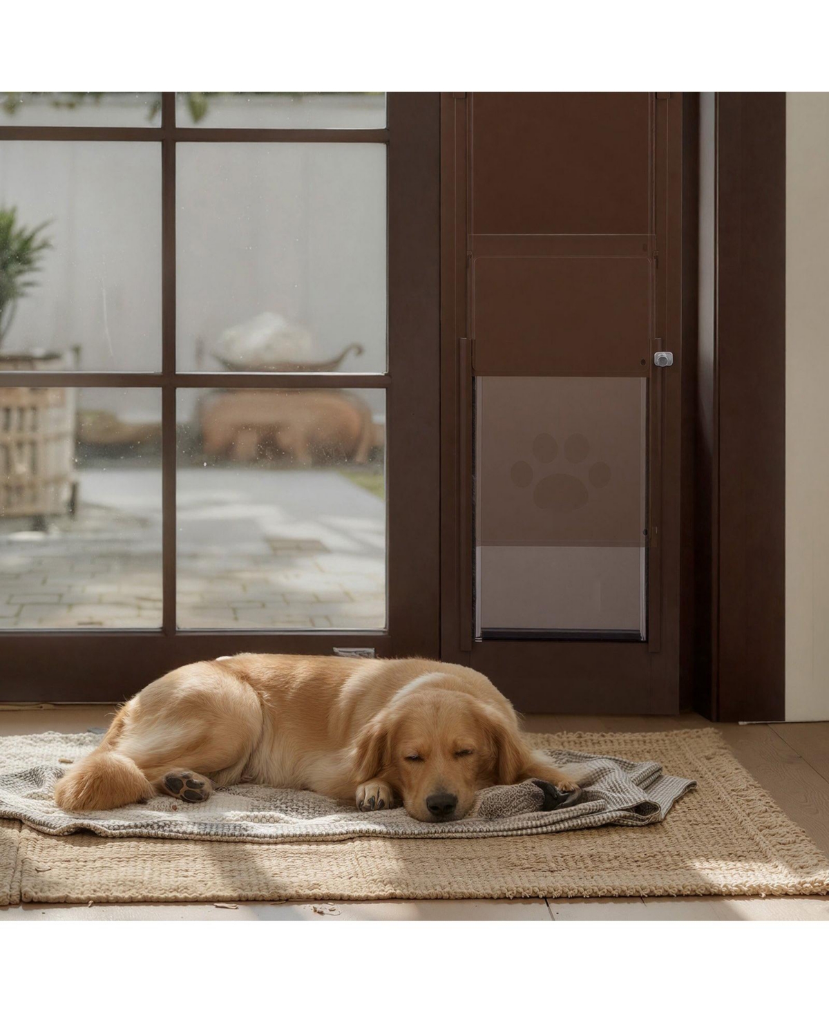 Cozito Sliding Glass Dog Door Adjustable Height 75 7/8" to 80 11/16" with 10 1/4" x 16 1/4" Flap