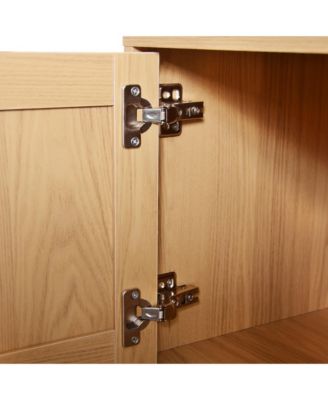 Farmhouse Storage Cabinet With Rattan TV Stand