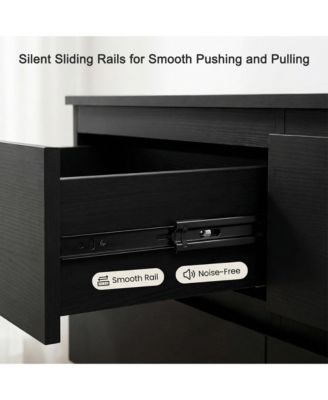 6 Drawer Dresser for Bedroom, Wood Storage Cabinet with Concealed Handles and Deep Drawers, Modern Chest of Drawers for Living Room