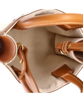 Mini Vertical Cabas Tote Canvas with Leather