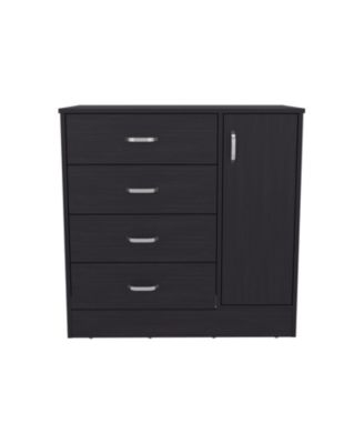 Modern 5 Drawer Dresser Solid Wood Cabinet with Metal Handles for Bedroom Home Office Hallway