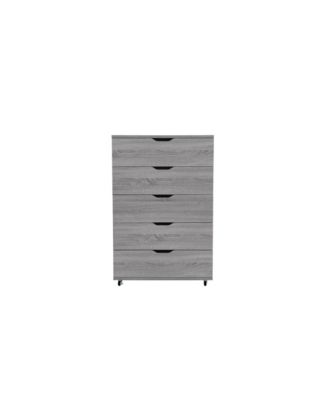 Modern 4 Drawer Dresser MDF Cabinet with Wheels for Bedroom Living Room Entryway