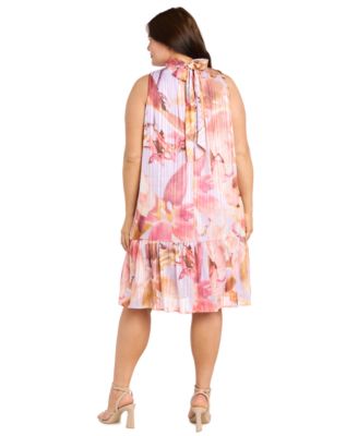 Plus Size Floral Print Sleeveless Dress