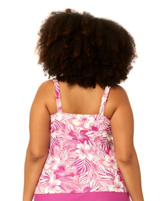 Plus Size Tanzania Adjustable-Strap Swim Tankini Top