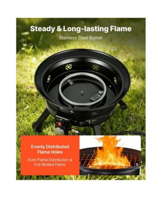 24 Inch Propane Fire Pit 53000 BTU with Grill Grate