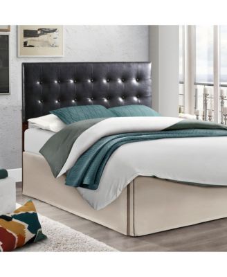 Queen Upholstered Headboard with Faux Jewel Tufting Adjustable Height 41 to 53 inch