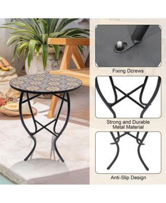 Mosaic Art Collection Floral Accent Table