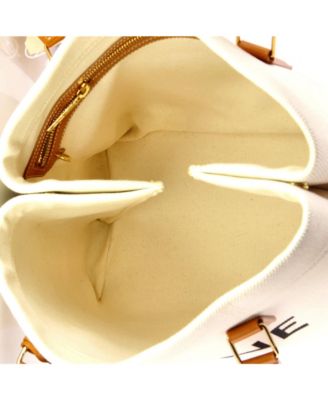 Small Horizontal Cabas Tote Canvas with Leather