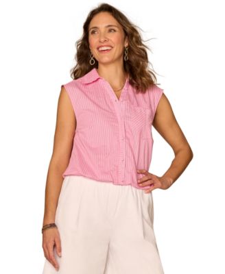 Petite Smocked Collar Woven Top