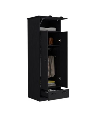 Armoire with 1 Drawer 1 Hinged Drawer Handles Hanging Rod