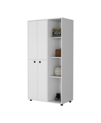 Bethel Armoire Closet with 1 Drawer 2 Hanging Rods Storage Cabinets