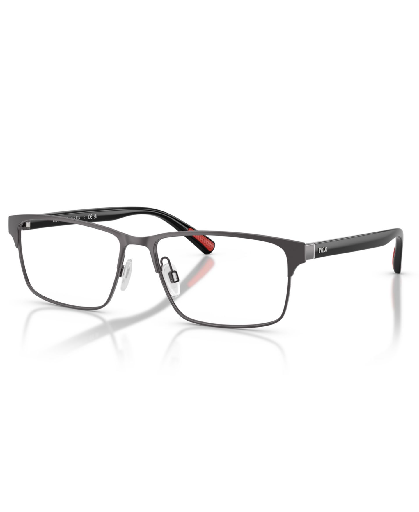 Мужские очки Polo Ralph Lauren Man Rectangle Metal PH1243 Eyeglasses, цвет: Тёмный графитовый металлик — фото 1