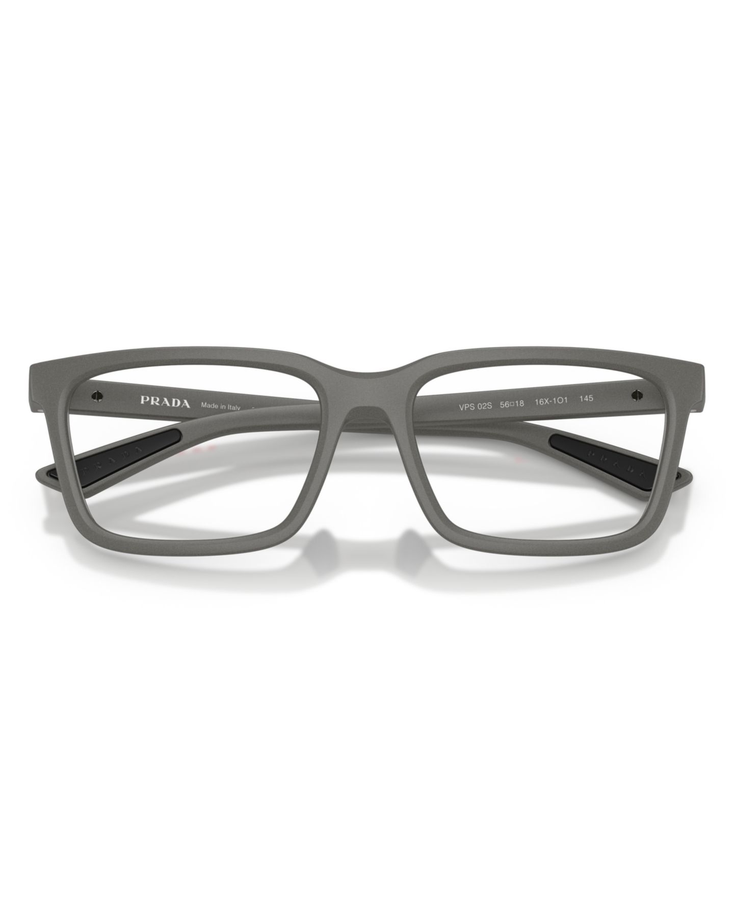 Мужские очки PRADA LINEA ROSSA Man Rectangle Plastic PS 02SV Eyeglasses, цвет: Металлический серый — фото 3